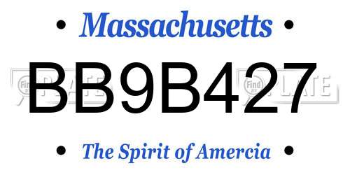 BB9B427 Massachusetts License Plate