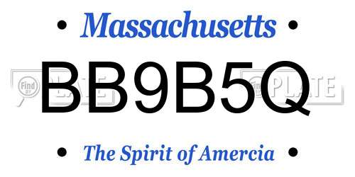 BB9B5Q Massachusetts License Plate