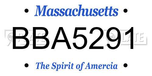 BBA5291 Massachusetts License Plate