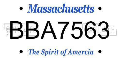 BBA7563 Massachusetts License Plate