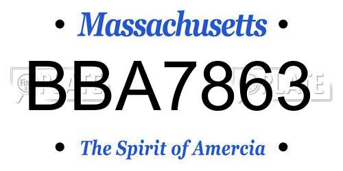 BBA7863 Massachusetts License Plate