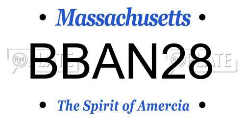 BBAN28 Massachusetts License Plate