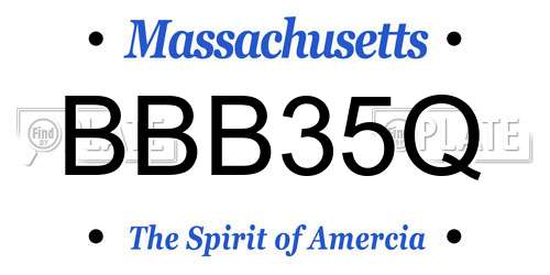 BBB35Q Massachusetts License Plate