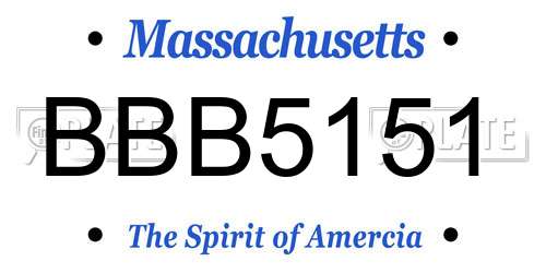 BBB5151 Massachusetts License Plate