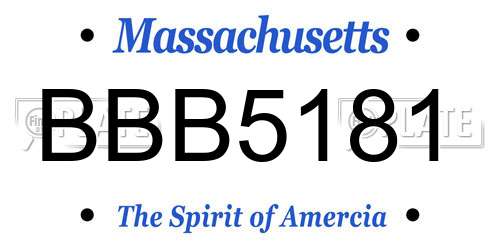 BBB5181 Massachusetts License Plate