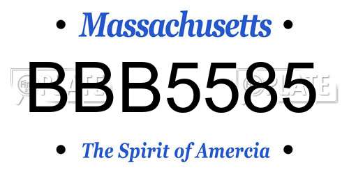 BBB5585 Massachusetts License Plate