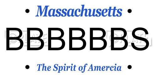 BBBBBBS Massachusetts License Plate