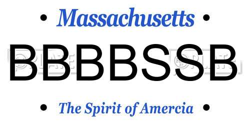 BBBBSSB Massachusetts License Plate