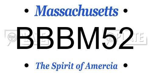 BBBM52 Massachusetts License Plate