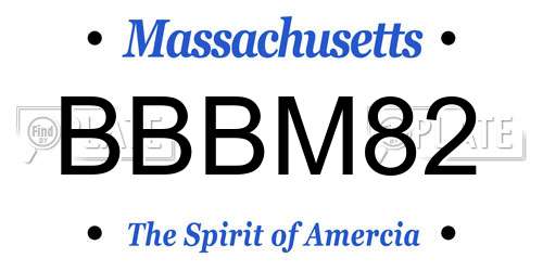 BBBM82 Massachusetts License Plate