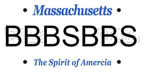 BBBSBBS Massachusetts License Plate