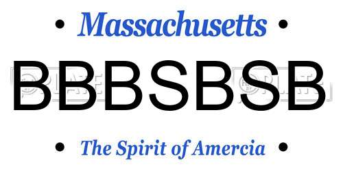 BBBSBSB Massachusetts License Plate