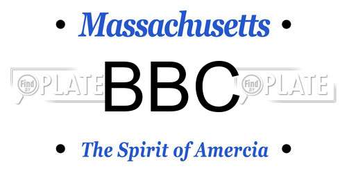 BBC Massachusetts License Plate