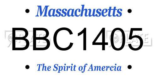 BBC1405 Massachusetts License Plate
