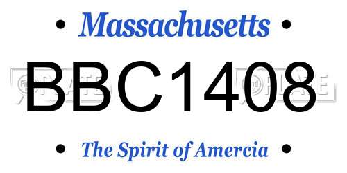 BBC1408 Massachusetts License Plate