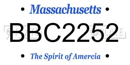 BBC2252 Massachusetts License Plate