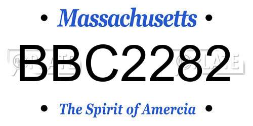 BBC2282 Massachusetts License Plate
