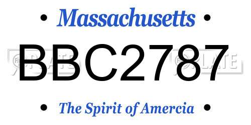 BBC2787 Massachusetts License Plate