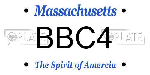 BBC4 Massachusetts License Plate