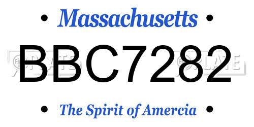 BBC7282 Massachusetts License Plate