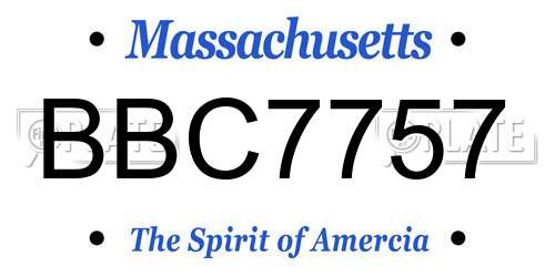 BBC7757 Massachusetts License Plate