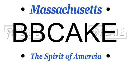 BBCAKE Massachusetts License Plate