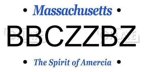 BBCZZBZ Massachusetts License Plate