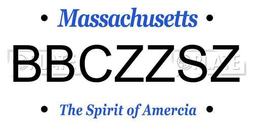 BBCZZSZ Massachusetts License Plate
