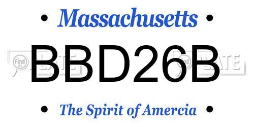 BBD26B Massachusetts License Plate