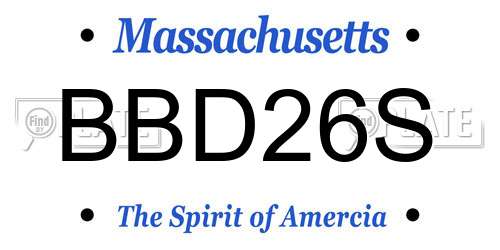 BBD26S Massachusetts License Plate
