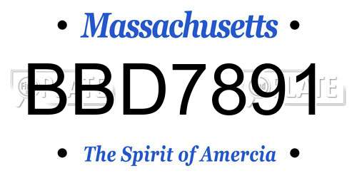 BBD7891 Massachusetts License Plate
