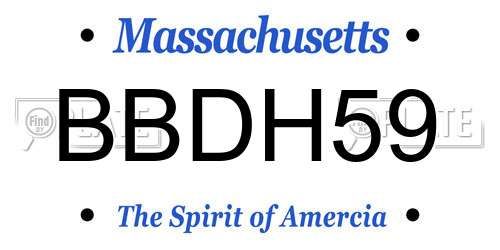 BBDH59 Massachusetts License Plate
