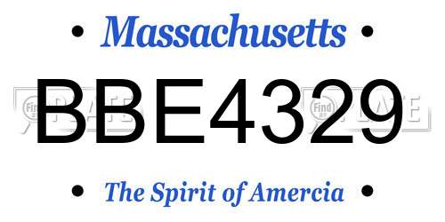 BBE4329 Massachusetts License Plate