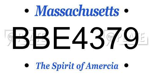 BBE4379 Massachusetts License Plate