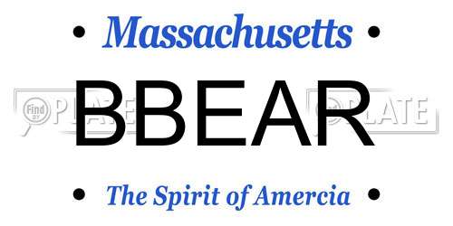BBEAR Massachusetts License Plate