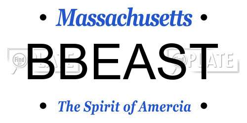 BBEAST Massachusetts License Plate