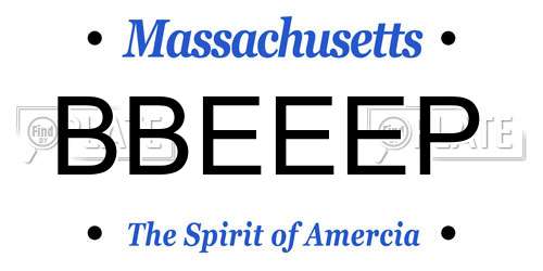 BBEEEP Massachusetts License Plate
