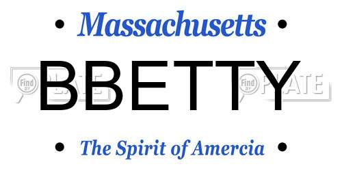 BBETTY Massachusetts License Plate