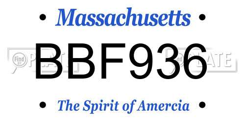 BBF936 Massachusetts License Plate