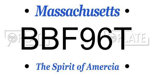 BBF96T Massachusetts License Plate