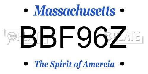 BBF96Z Massachusetts License Plate