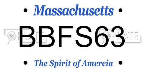 BBFS63 Massachusetts License Plate
