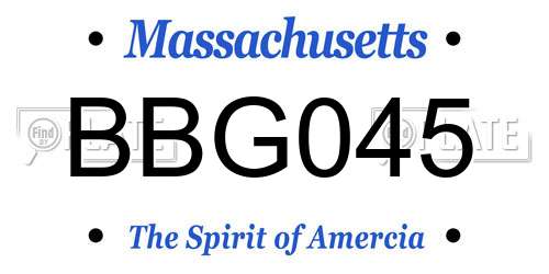 BBG045 Massachusetts License Plate