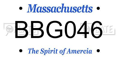 BBG046 Massachusetts License Plate