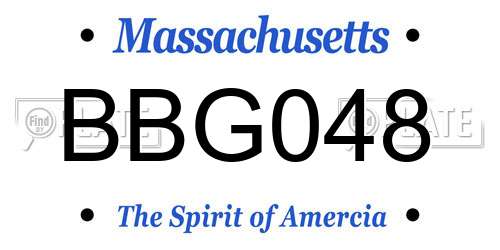 BBG048 Massachusetts License Plate