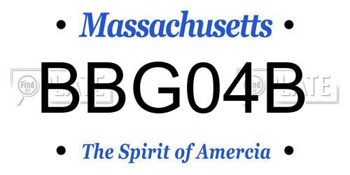 BBG04B Massachusetts License Plate