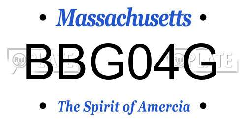 BBG04G Massachusetts License Plate