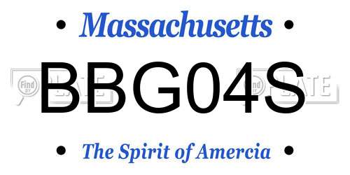 BBG04S Massachusetts License Plate