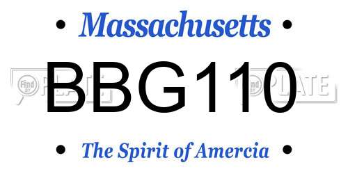 BBG110 Massachusetts License Plate