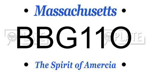 BBG11O Massachusetts License Plate